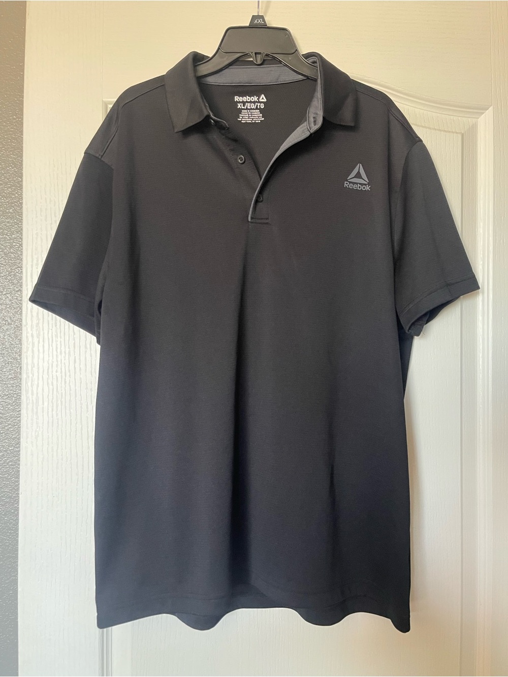 Reebok Men's Black Short-Sleeve Polo